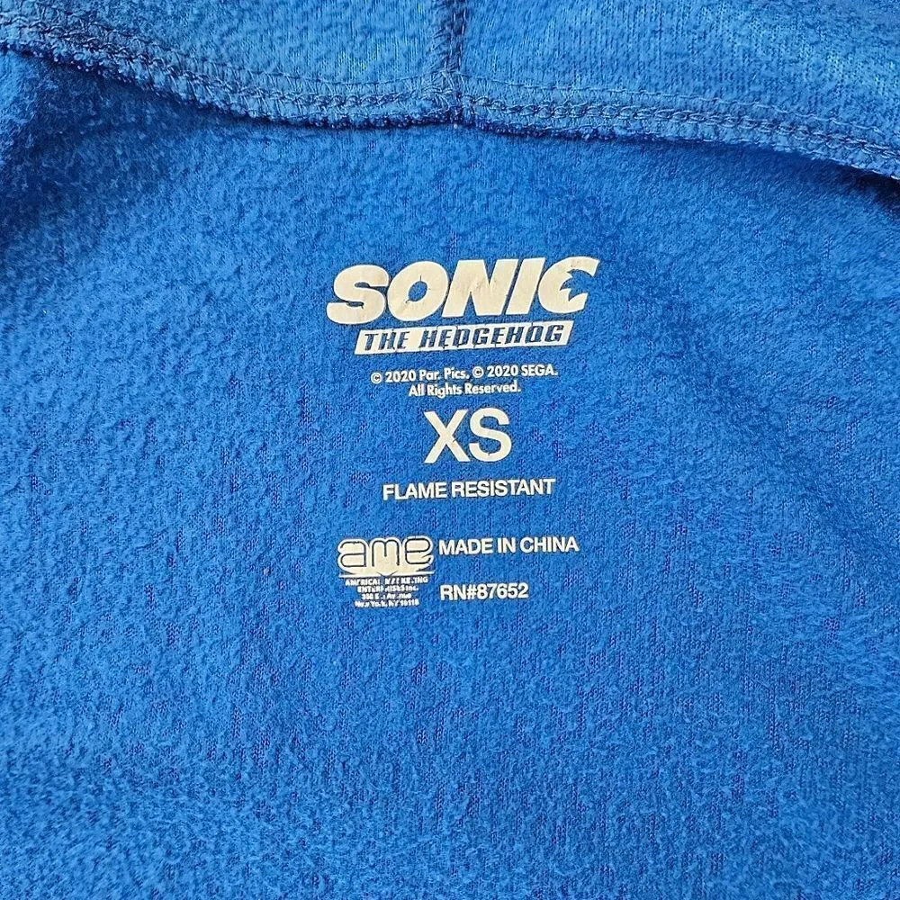 Sonic the Hedgehog Kids One Piece Pajama Blue